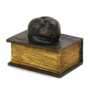 Cat On Book Resin Urn