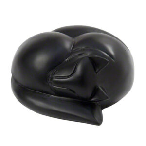 Sleeping Cat Urn In Black