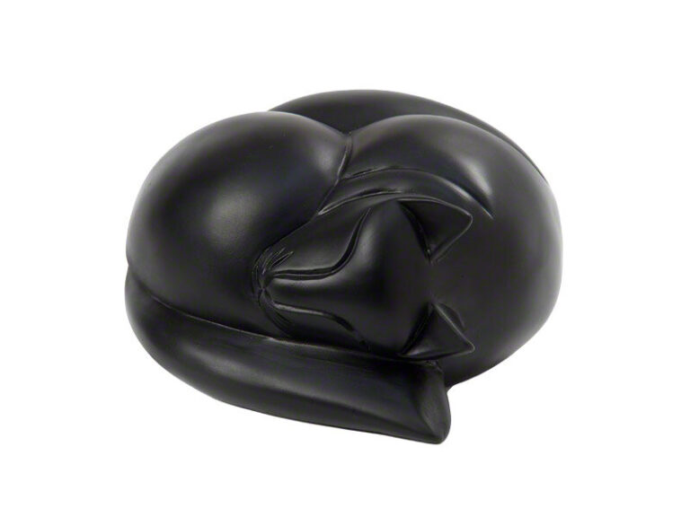 Sleeping Cat Urn In Black
