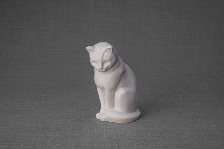 Pulvis Mini Cat Urn - White