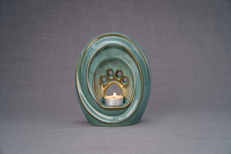 Pulvis Pawprint Candle Urn - Green